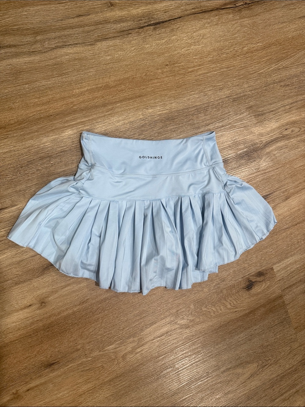 GoldHinge Light Blue Pleated Skater Tennis Skirt